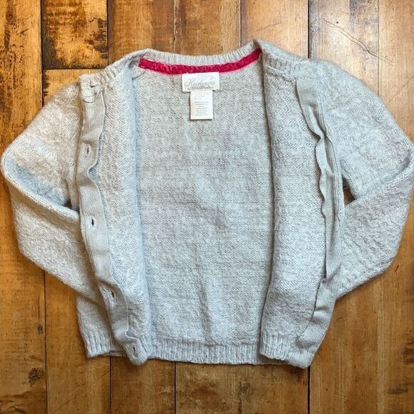 Girls size 5 to 6 Medium Heirlooms Polly Finders cardigan gray sparkle holiday - Picture 4 of 4